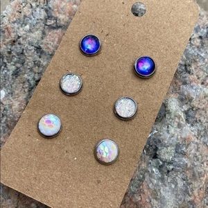 NEW Faux Druzy Stud Jewelry Earrings
